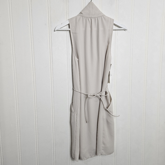 Aritzia Wilfred Mini Dress Women Sz XS Sabine Sleeveless Faux Wrap Draped Collar - Picture 10 of 15
